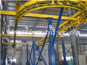 Suspension conveying system for digging claw spraying line